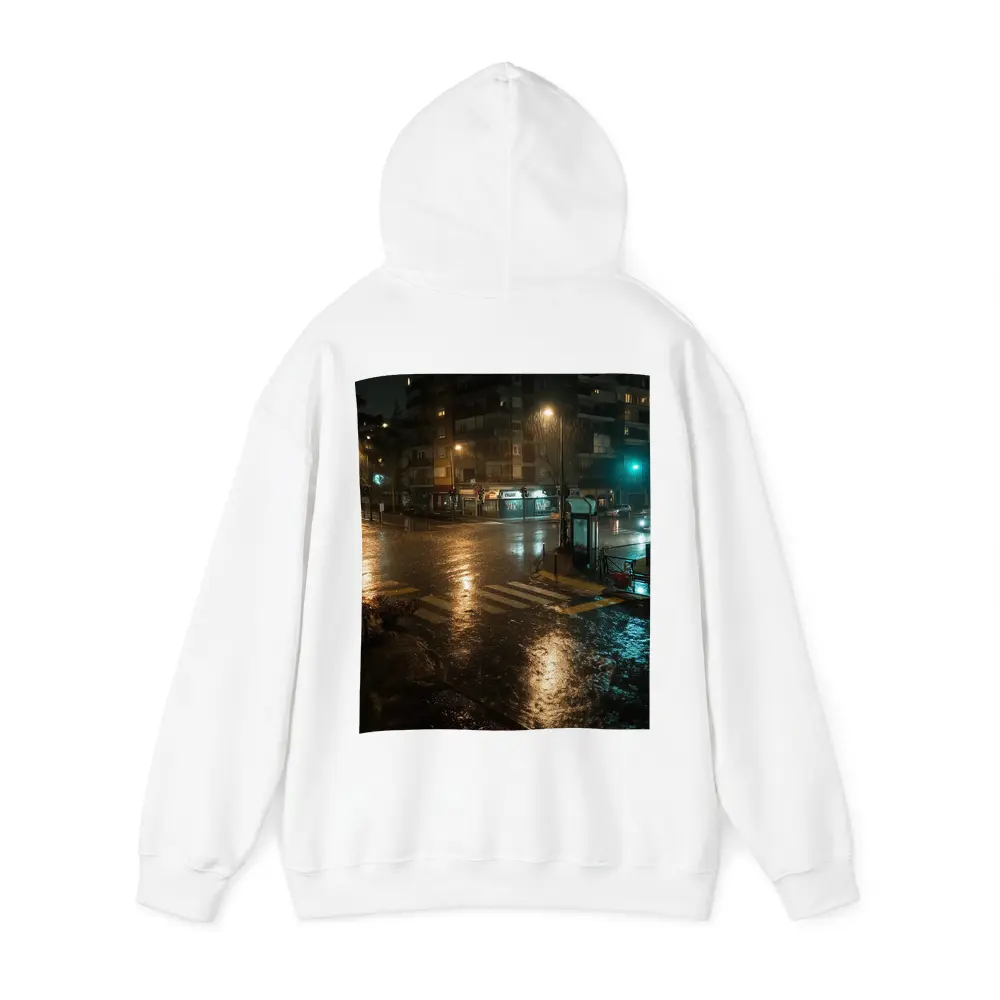 Rainy City Street Corner At Night – Hoodies