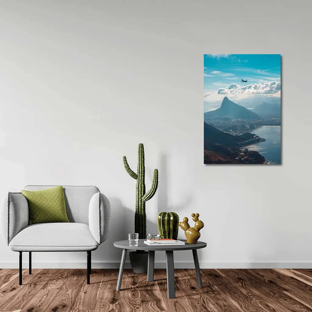 Rio de Janeiro Aerial View Plane Mountains – Wall Art