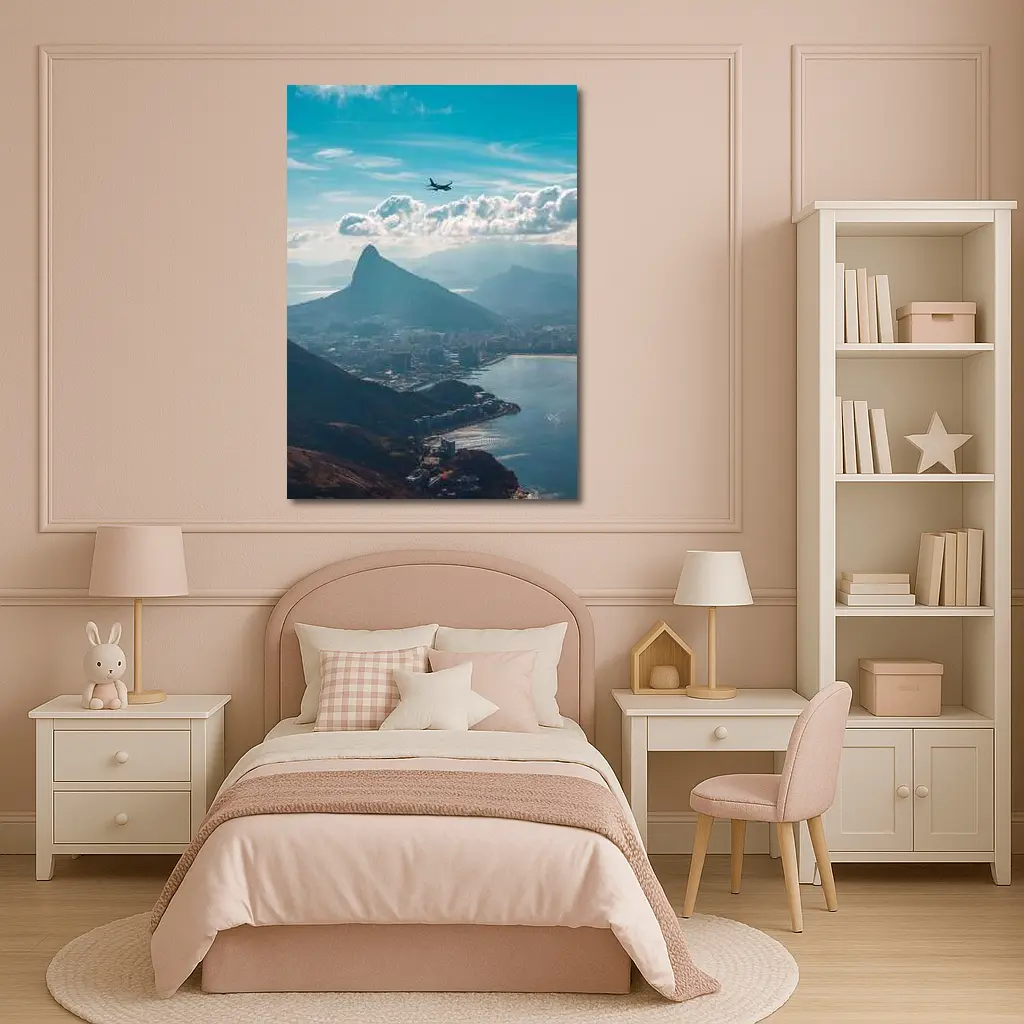 Rio de Janeiro Aerial View Plane Mountains – Wall Art