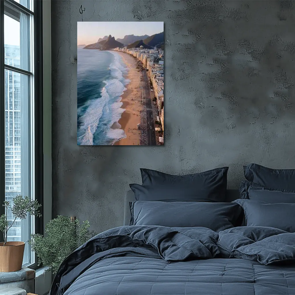 Copacabana Beach Rio De Janeiro Aerial View – Wall Art