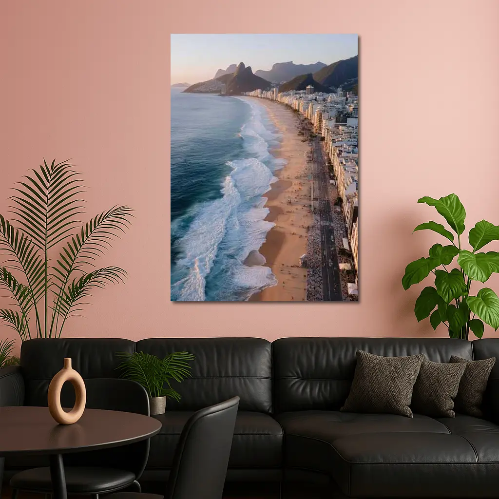 Copacabana Beach Rio De Janeiro Aerial View – Wall Art