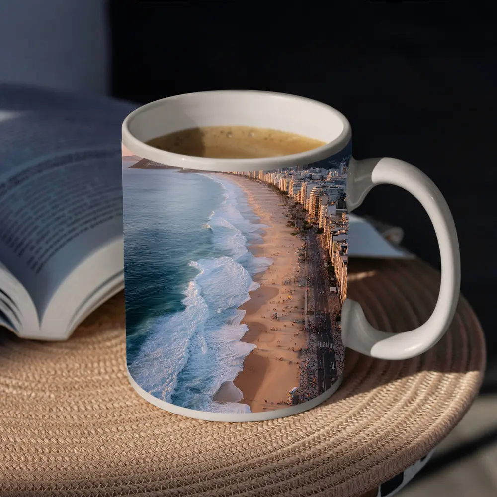 Copacabana Beach Rio De Janeiro Aerial View – Mugs
