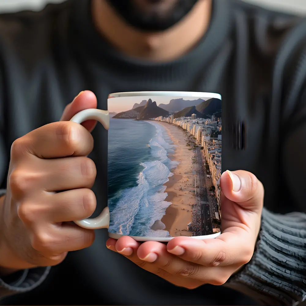Copacabana Beach Rio De Janeiro Aerial View – Mugs