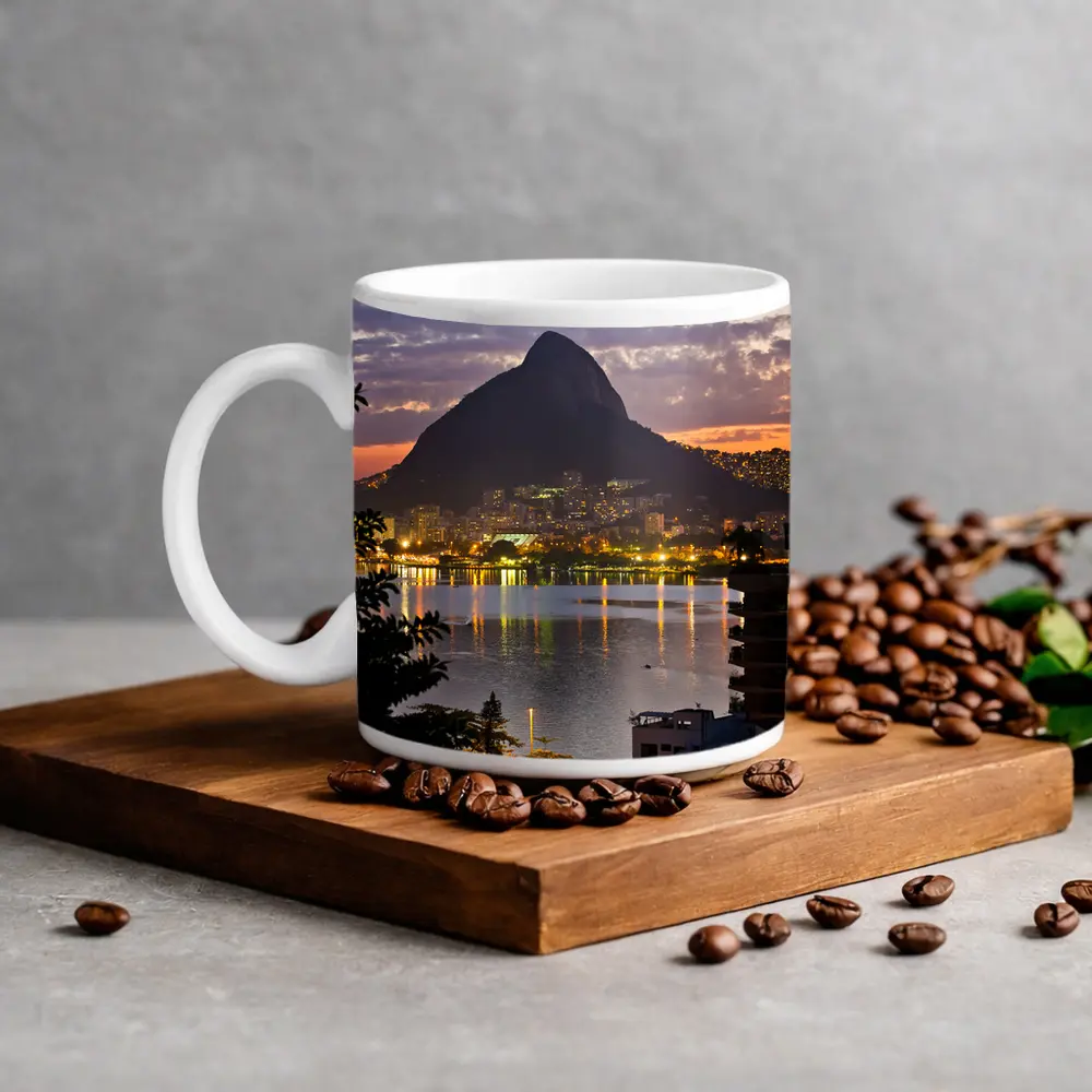 Rio de Janeiro Lagoon Sunset Mountain City – Mugs