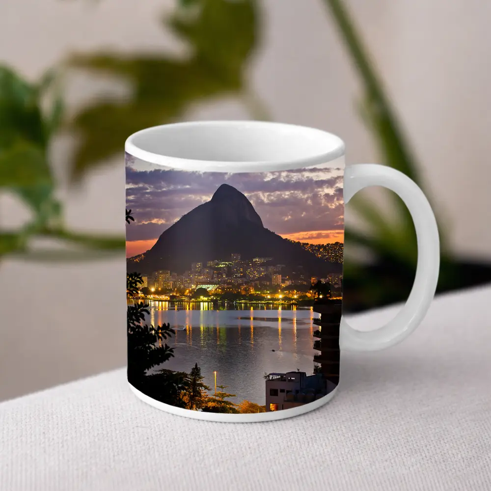Rio de Janeiro Lagoon Sunset Mountain City – Mugs