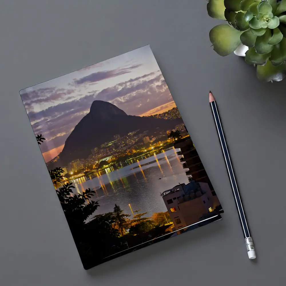 Rio de Janeiro Lagoon Sunset Mountain City – Notebooks