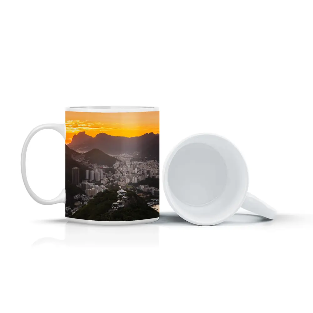Rio de Janeiro Sunset Golden Sky Cityscape – Mugs