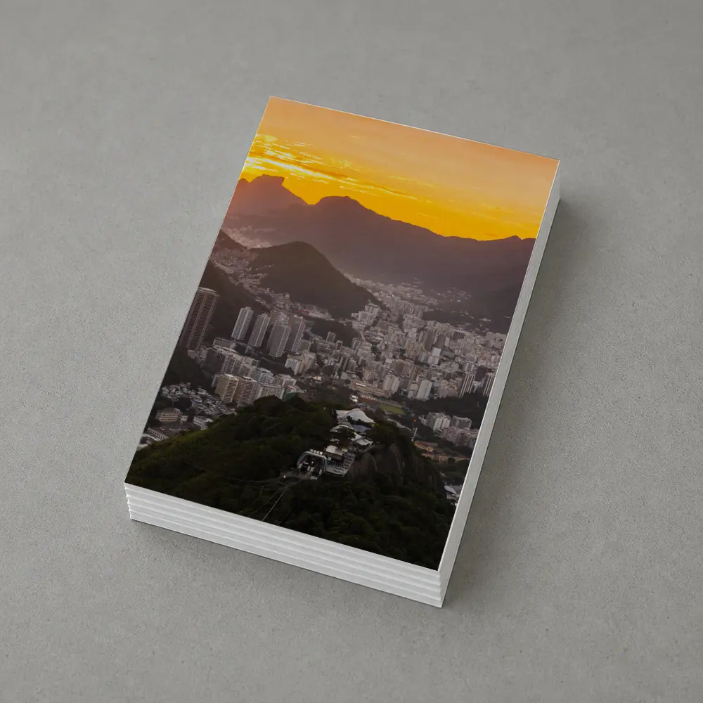 Rio de Janeiro Sunset Golden Sky Cityscape – Postcards