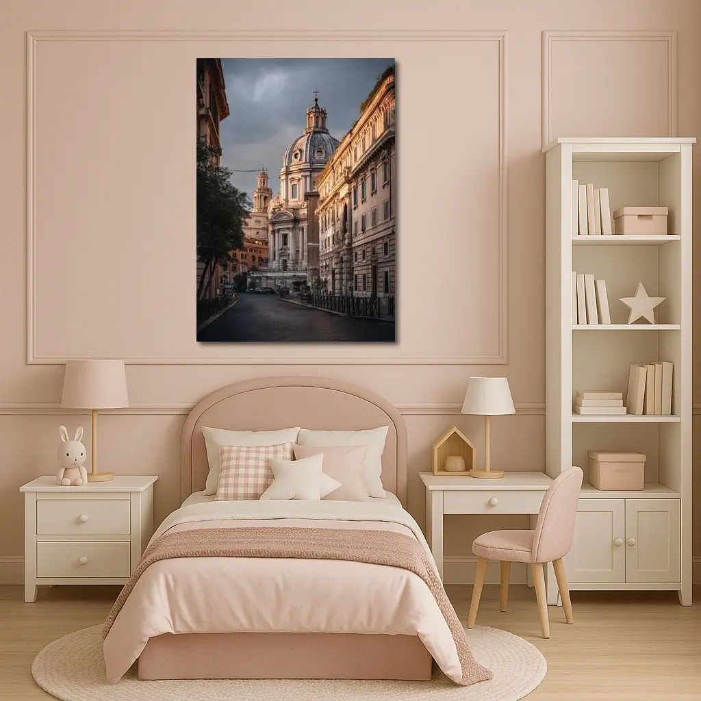 Rome Street Church Dome Moody Sky – Wall Art