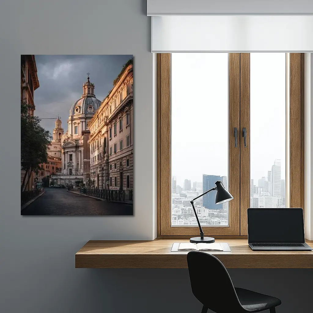 Rome Street Church Dome Moody Sky – Wall Art