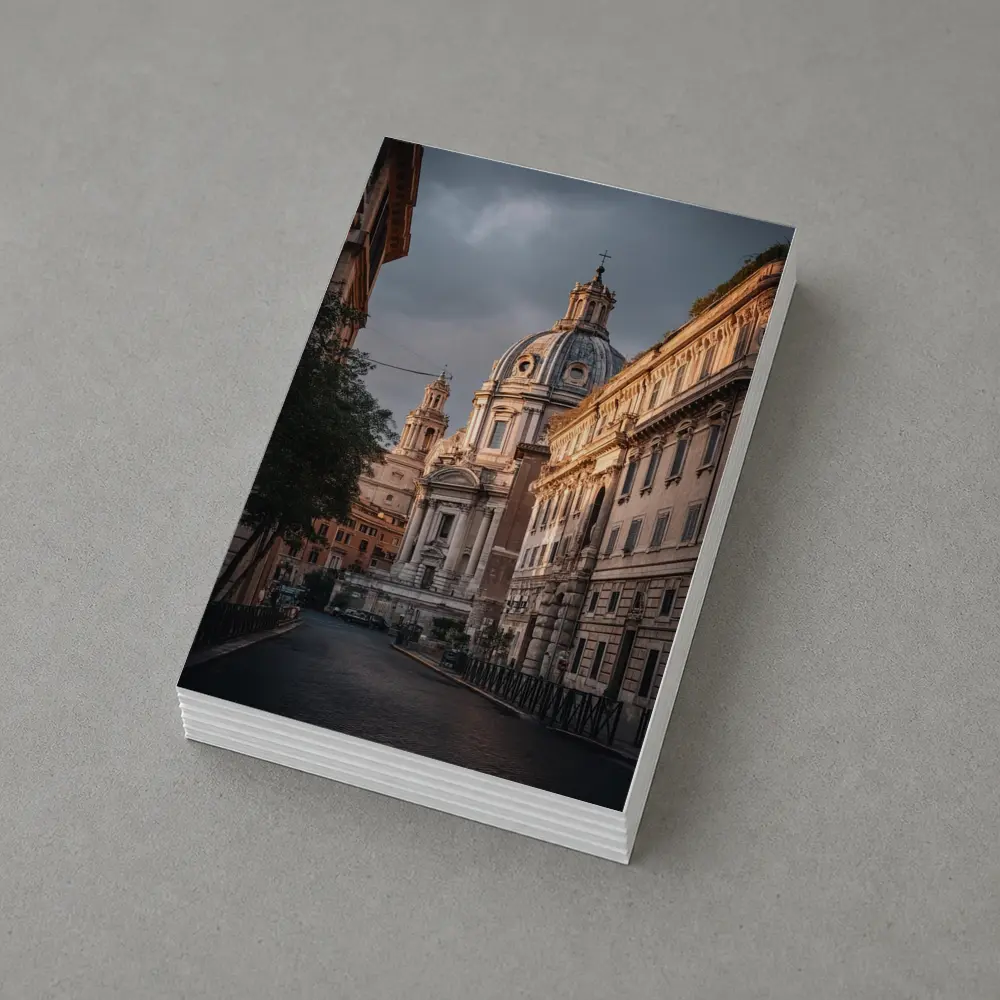 Rome Street Church Dome Moody Sky – Postcards