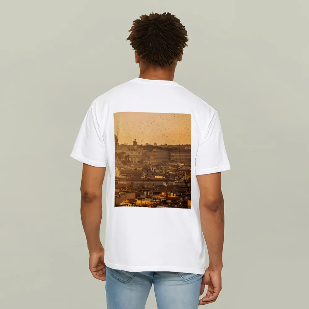 Rome Skyline Golden Sunset St Peters Basilica – T-Shirts