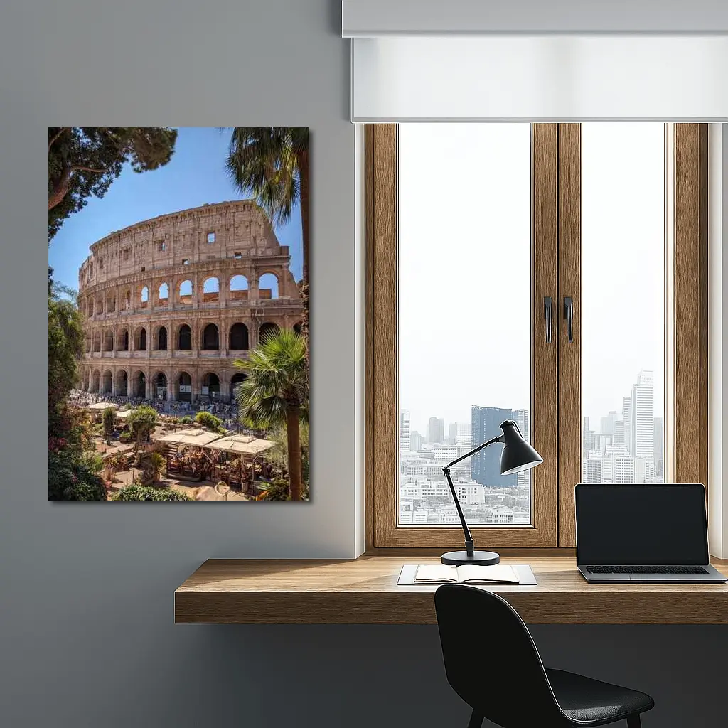 Rome Colosseum Ancient Landmark Sunny Day – Wall Art