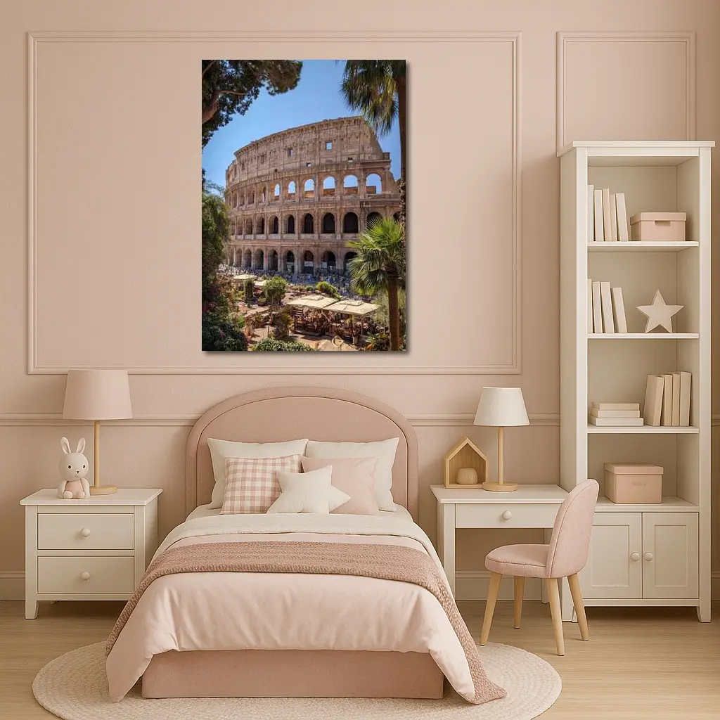Rome Colosseum Ancient Landmark Sunny Day – Wall Art
