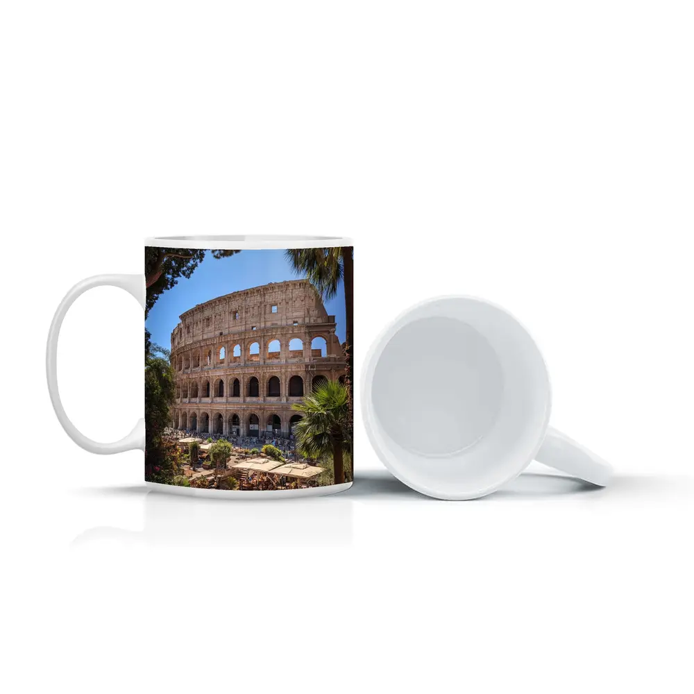 Rome Colosseum Ancient Landmark Sunny Day – Mugs