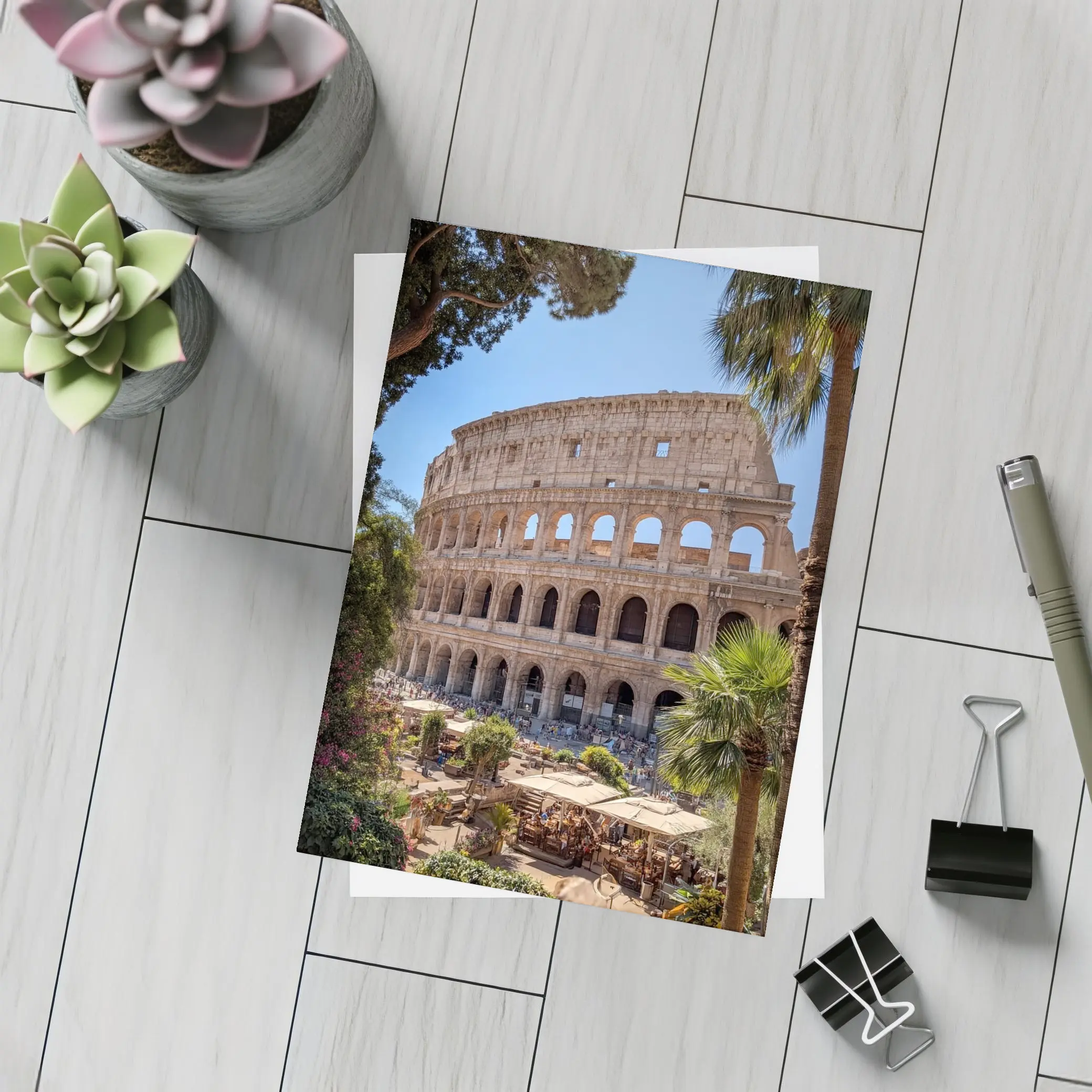 Rome Colosseum Ancient Landmark Sunny Day – Postcards