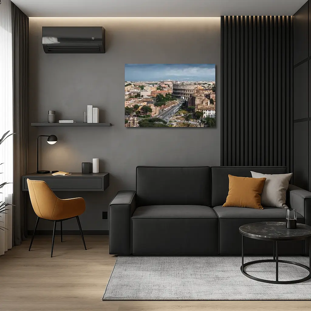 Colosseum Rome Italy Aerial City View – Wall Art