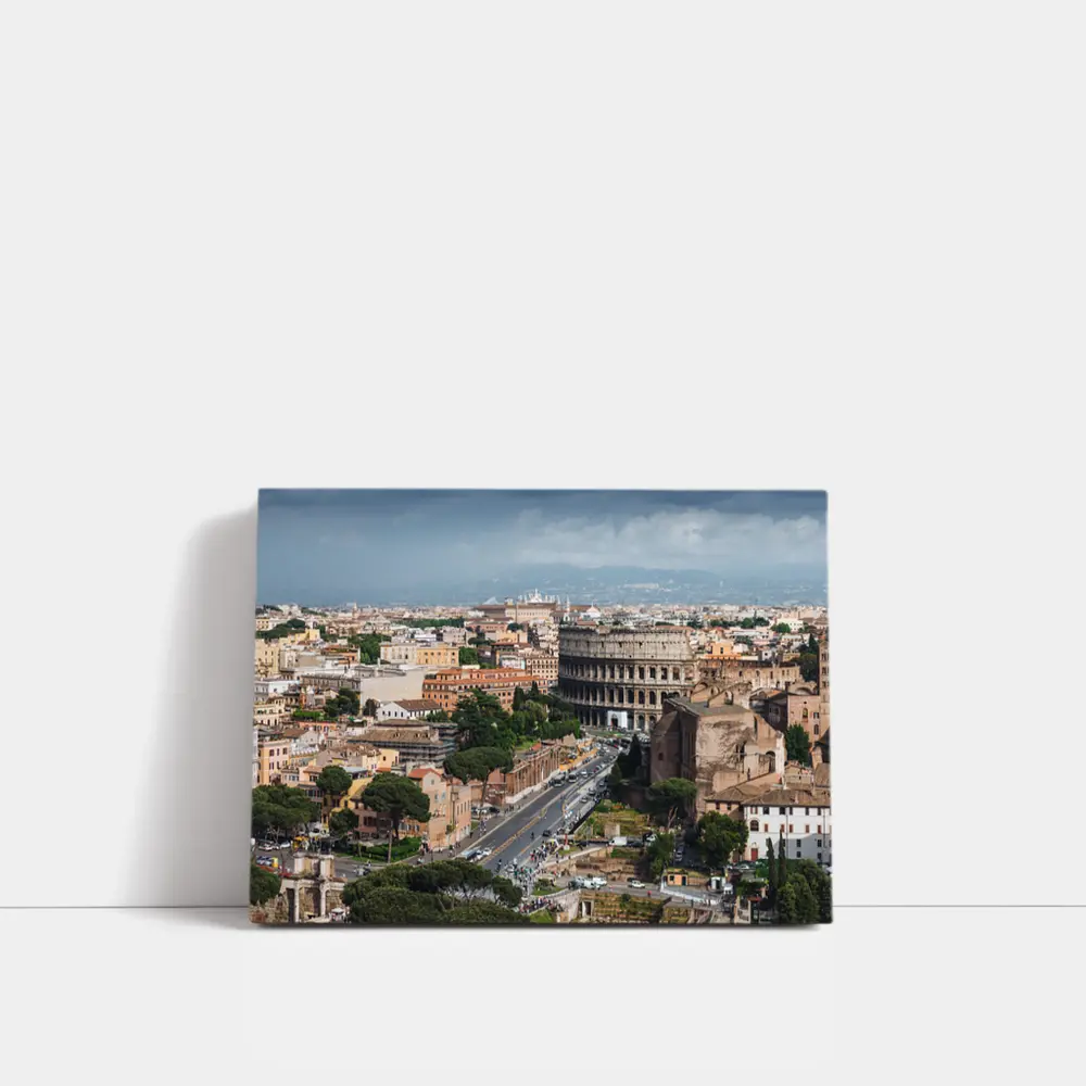 Colosseum Rome Italy Aerial City View – Wall Art