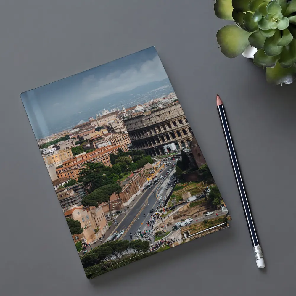 Colosseum Rome Italy Aerial City View – Notebooks