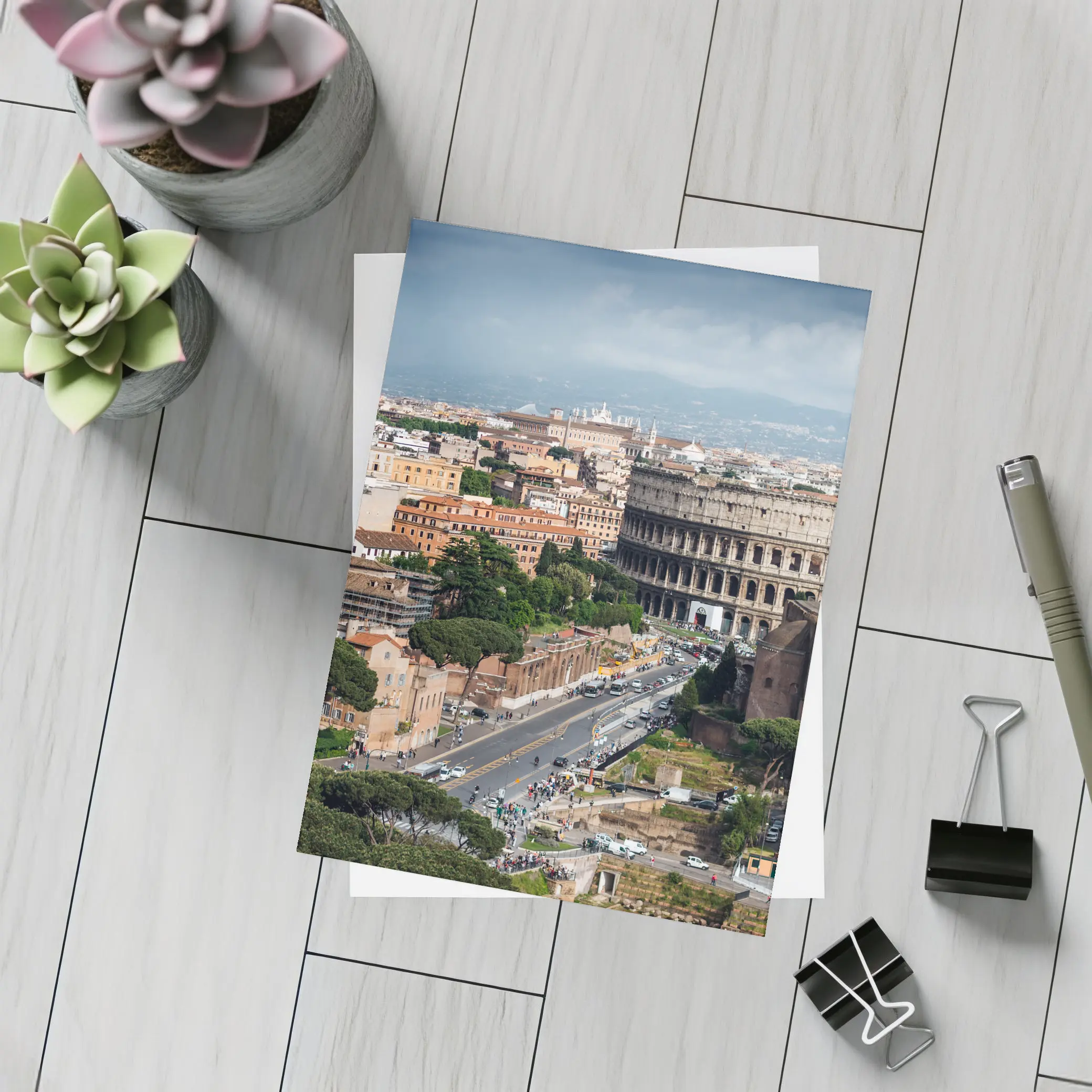 Colosseum Rome Italy Aerial City View – Postcards