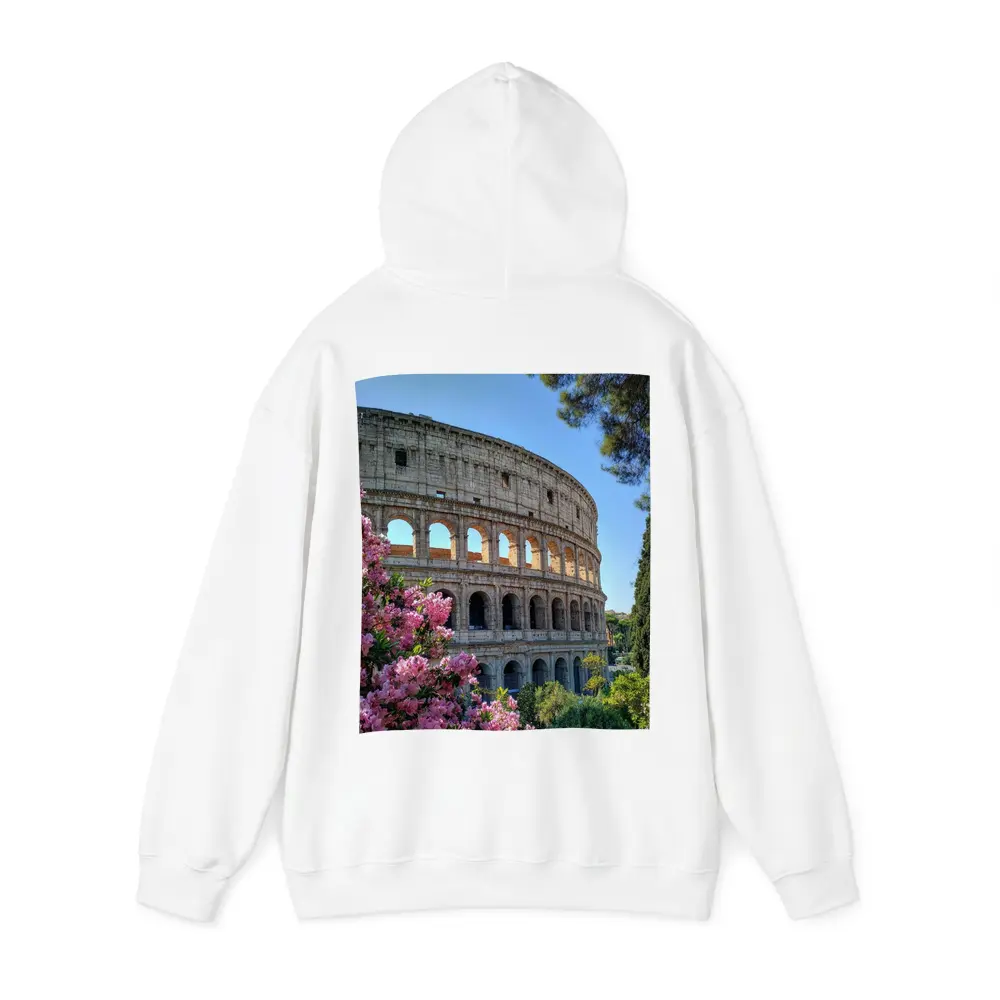 Rome Colosseum Pink Flowers Blue Sky – Hoodies