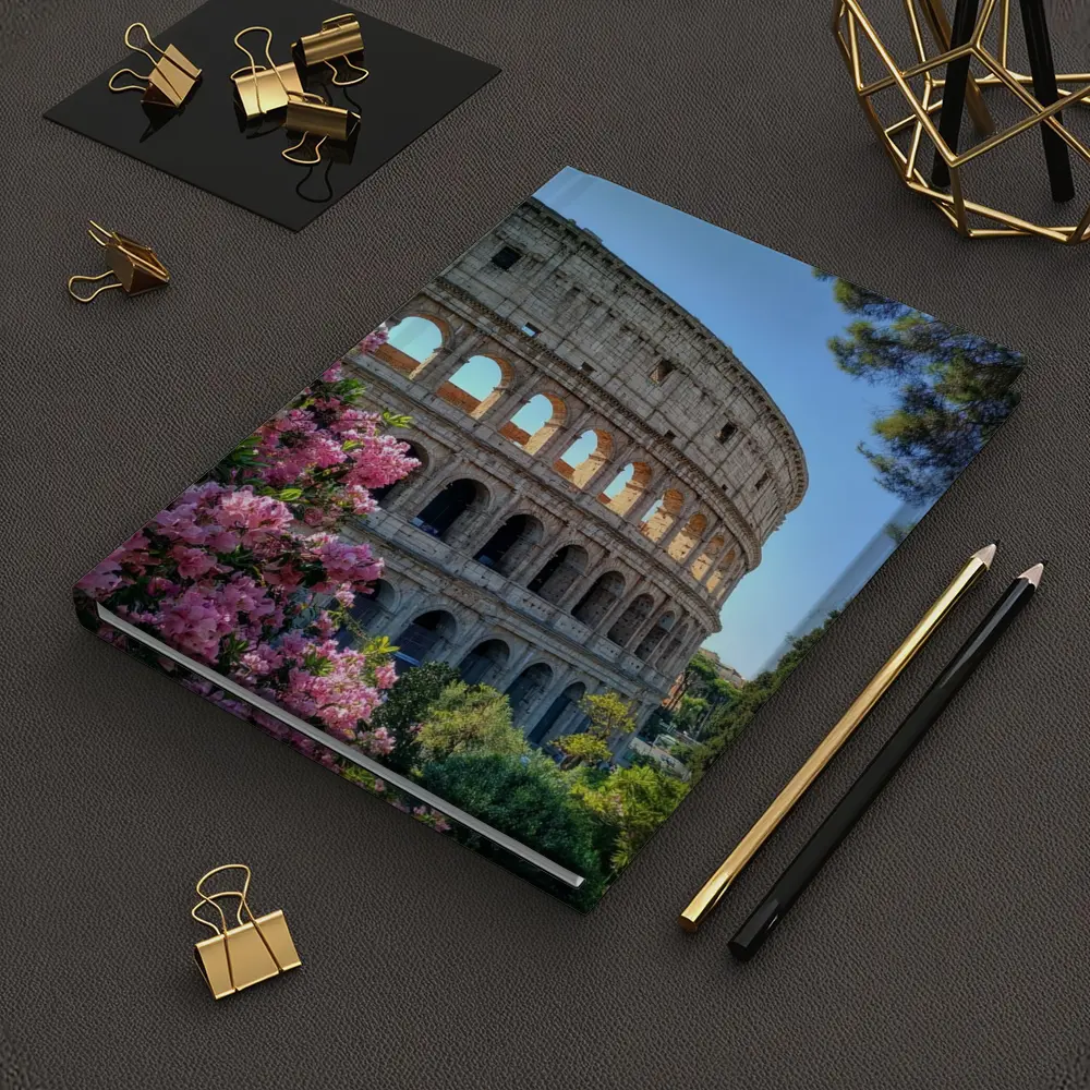 Rome Colosseum Pink Flowers Blue Sky – Notebooks