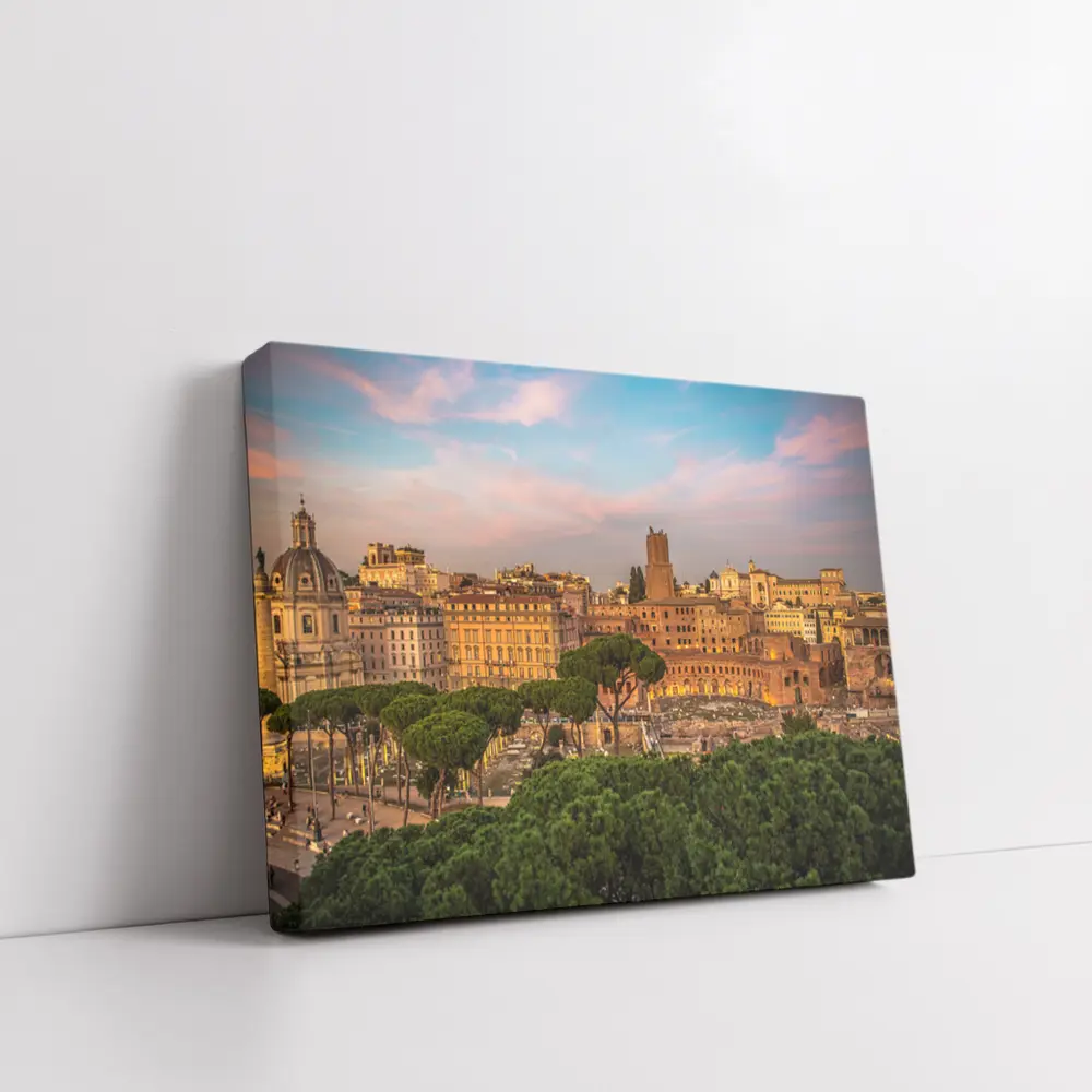 Rome Italy Skyline at Golden Sunset – Wall Art
