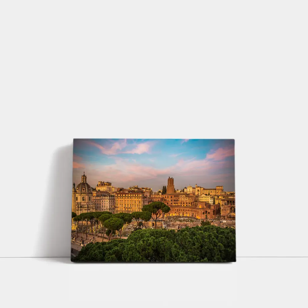 Rome Italy Skyline at Golden Sunset – Wall Art
