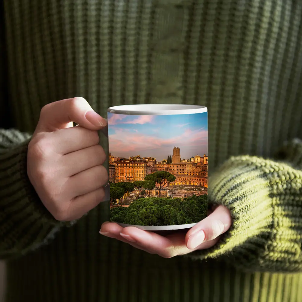Rome Italy Skyline at Golden Sunset – Mugs