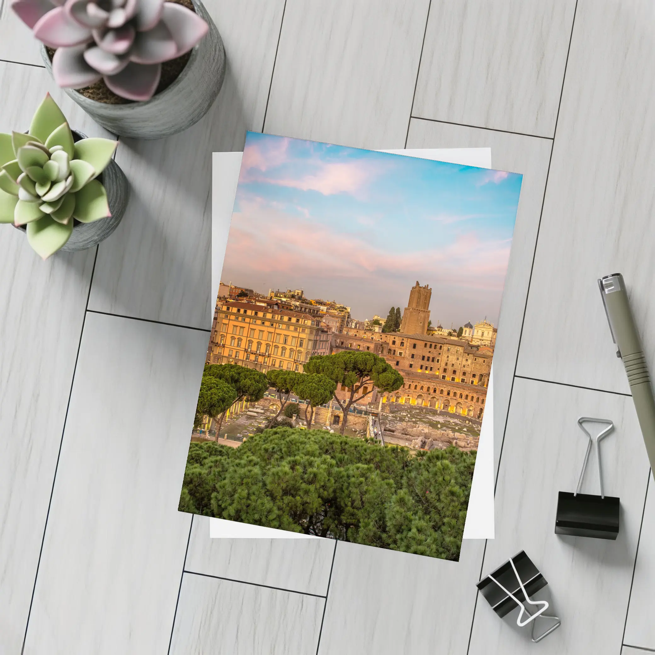 Rome Italy Skyline at Golden Sunset – Postcards