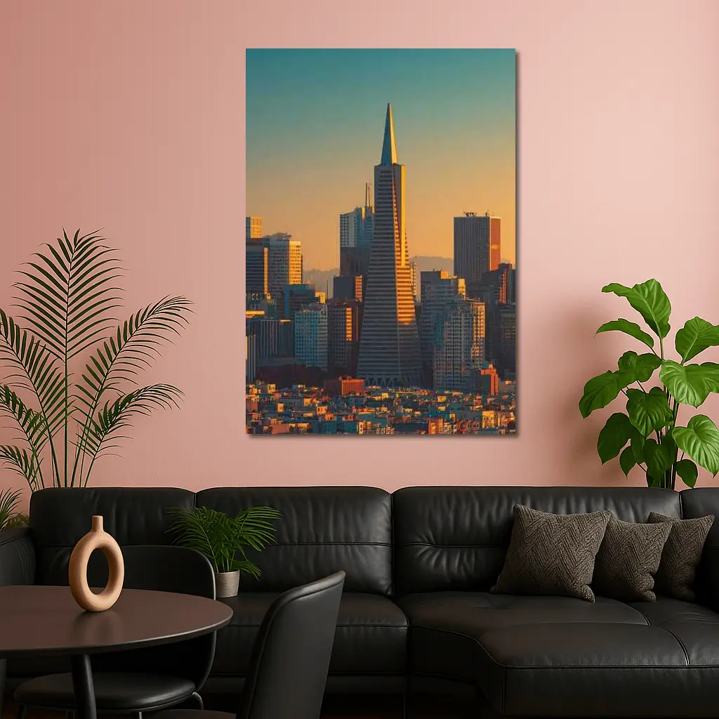Transamerica Pyramid San Francisco Golden Skyline – Wall Art