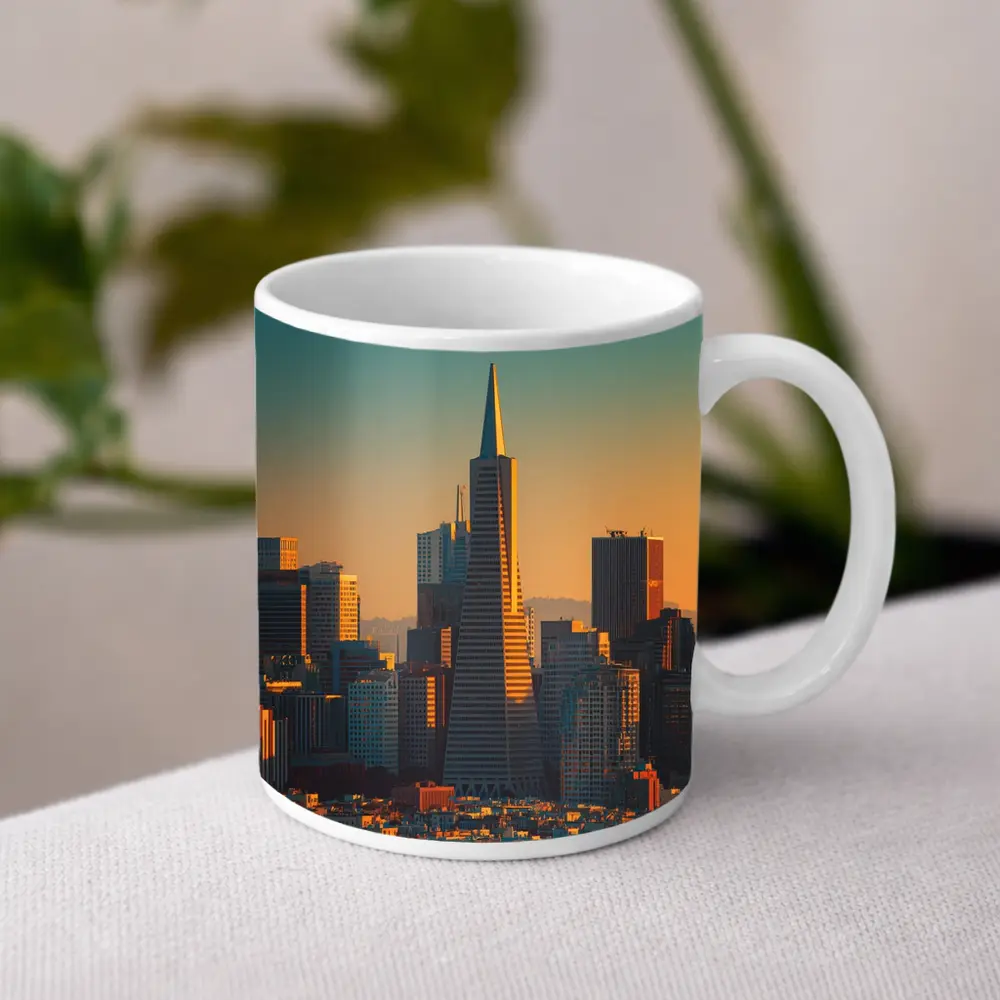 Transamerica Pyramid San Francisco Golden Skyline – Mugs