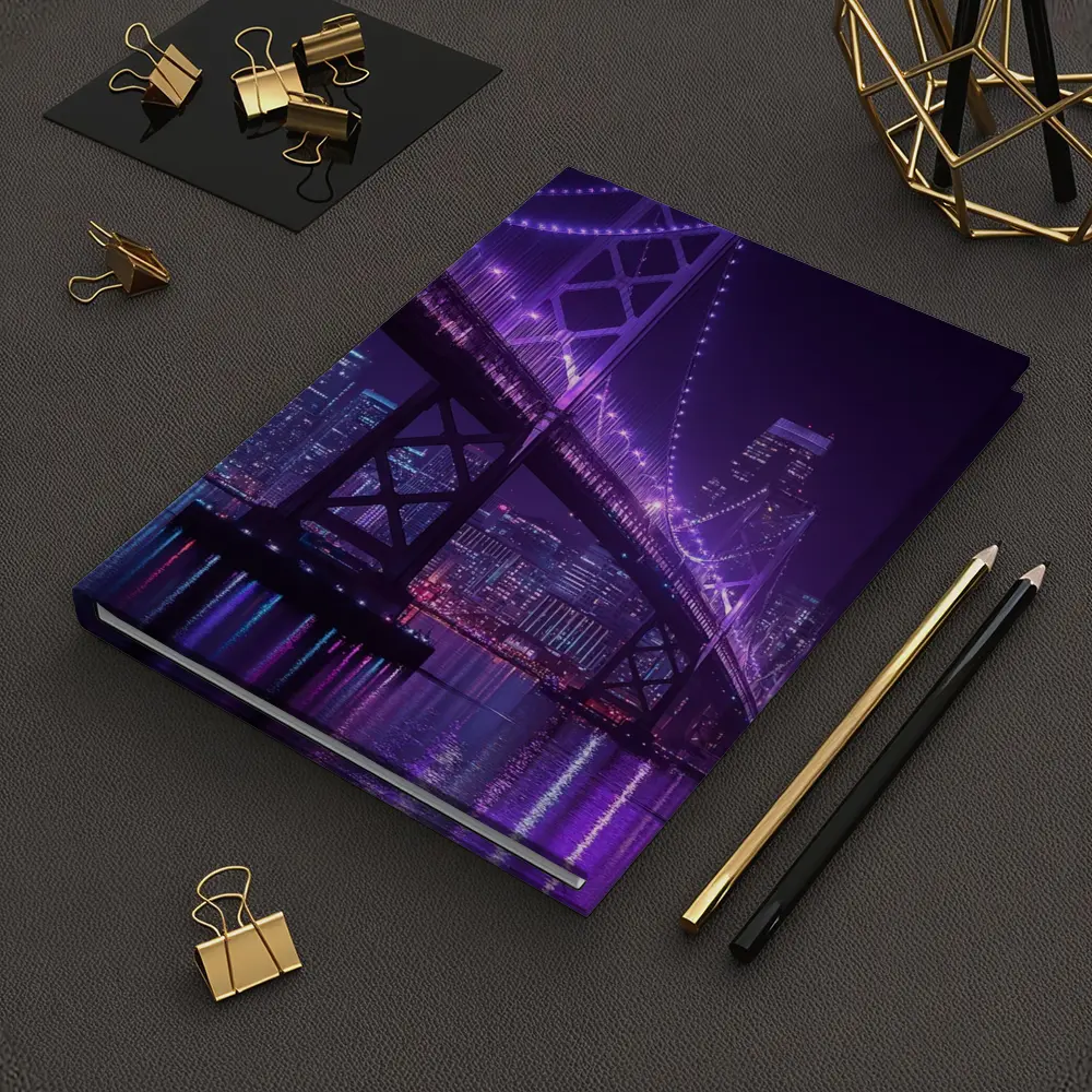 Bay Bridge Purple Night Lights City Skyline – Notebooks
