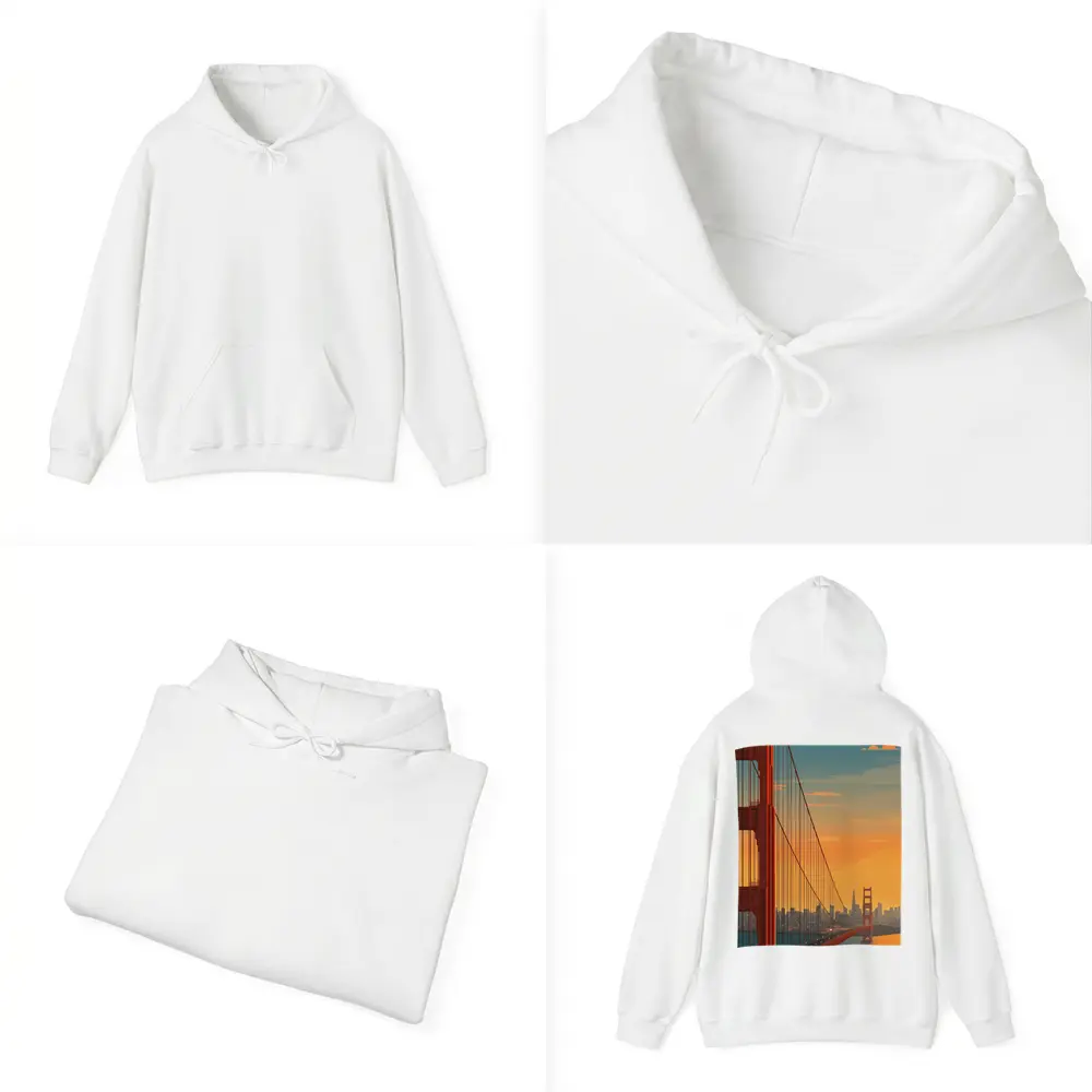 Golden Gate Bridge San Francisco Sunset Illustration – Hoodies