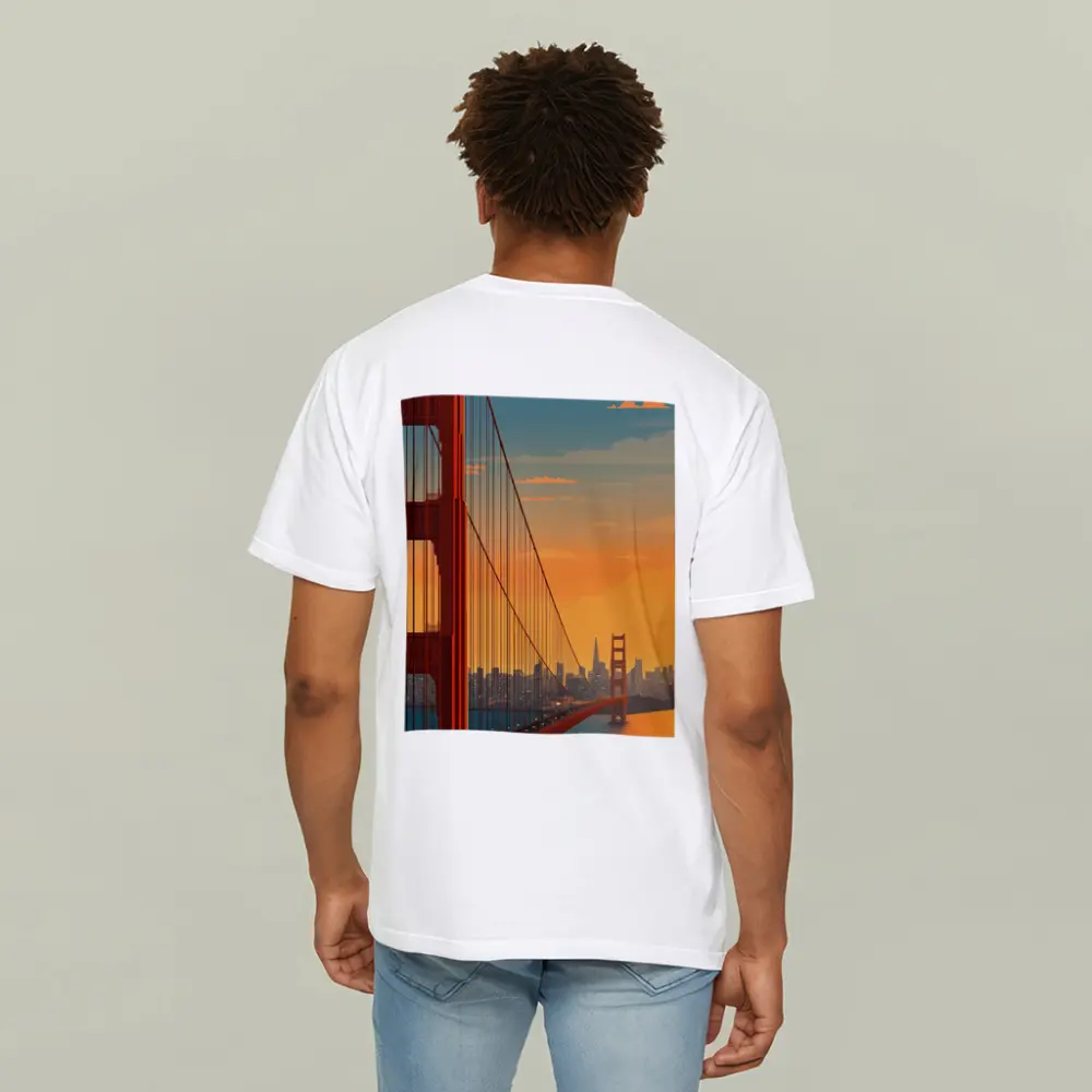 Golden Gate Bridge San Francisco Sunset Illustration – T-Shirts