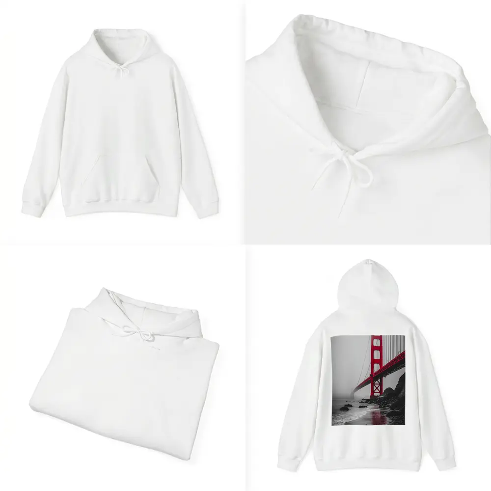 Golden Gate Bridge Red Foggy San Francisco – Hoodies