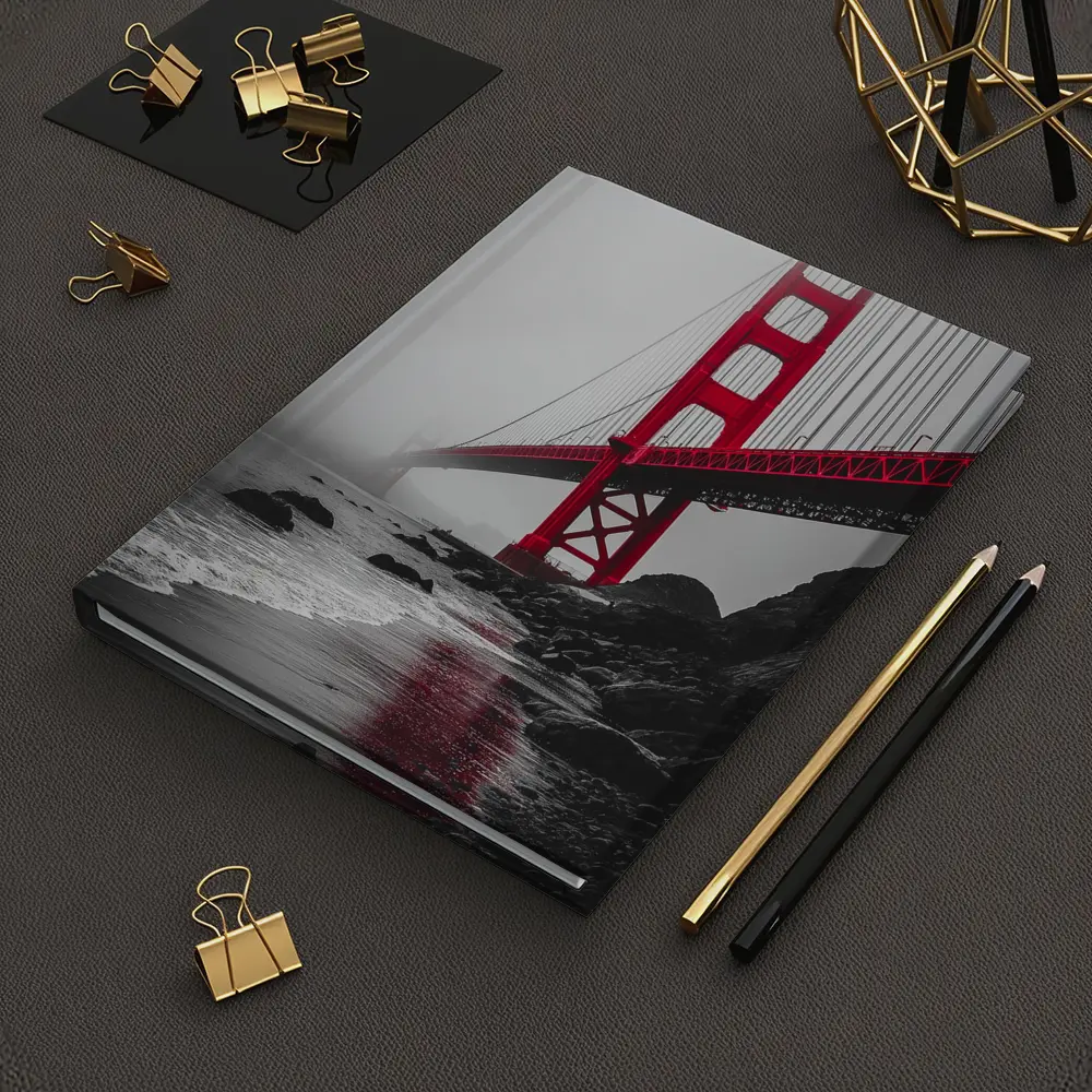 Golden Gate Bridge Red Foggy San Francisco – Notebooks