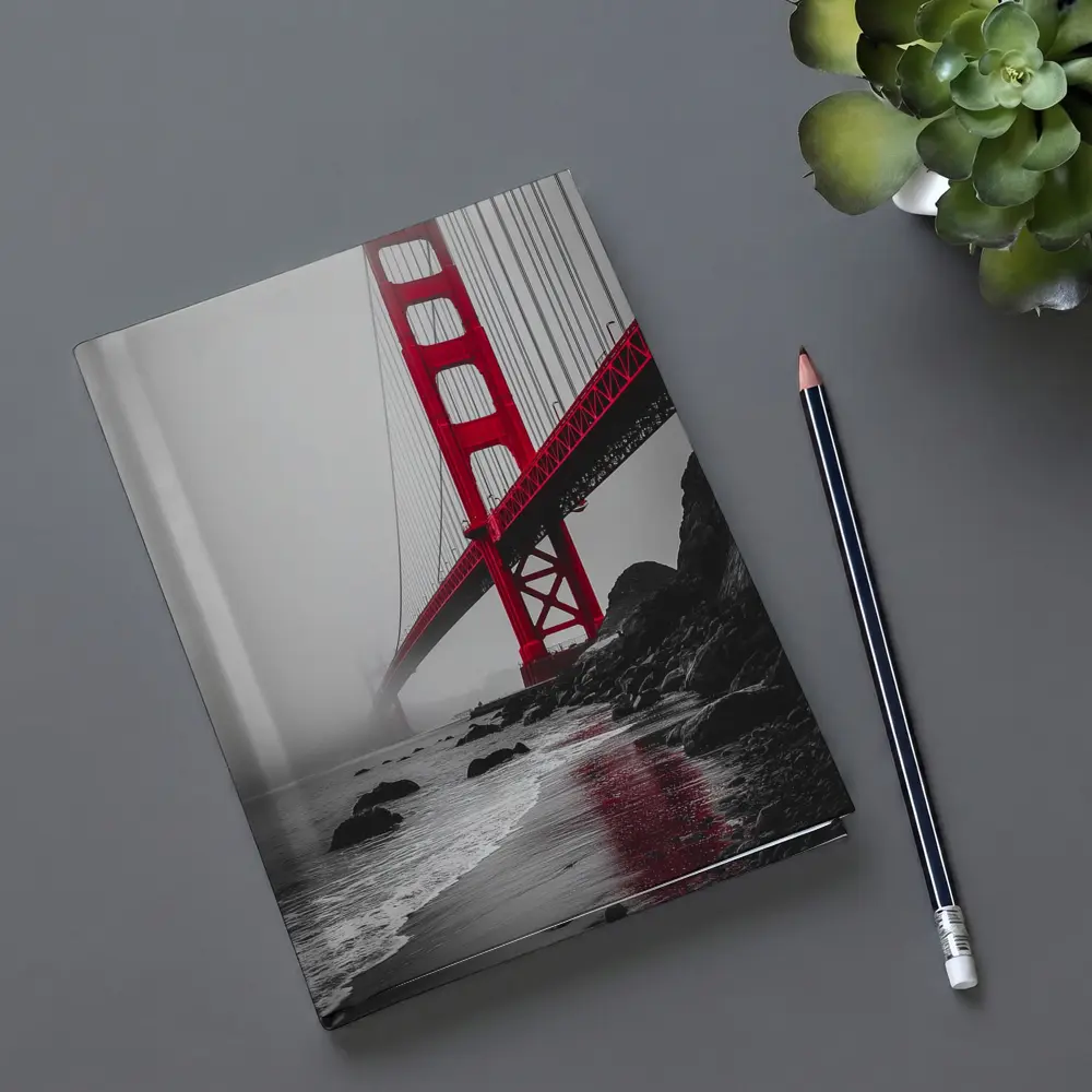 Golden Gate Bridge Red Foggy San Francisco – Notebooks