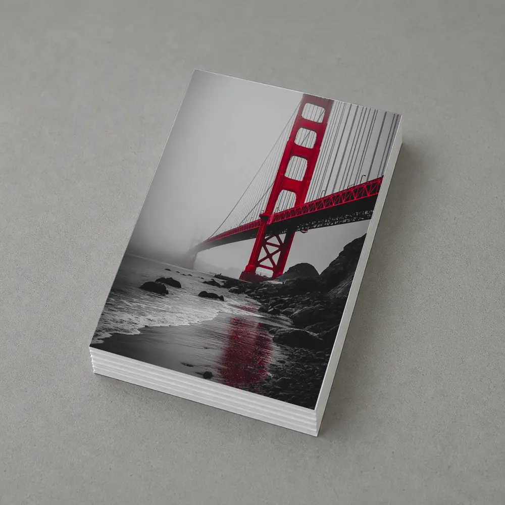 Golden Gate Bridge Red Foggy San Francisco – Postcards