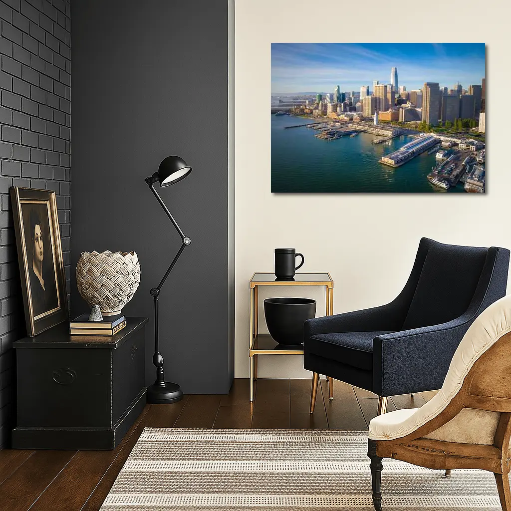 San Francisco Skyline Aerial Waterfront Bay View – Wall Art