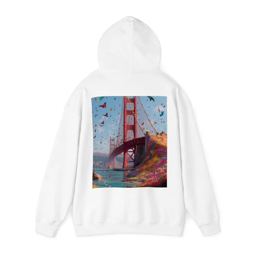 Golden Gate Bridge Flowers Butterflies Blue Sky – Hoodies