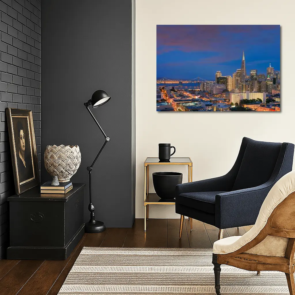 San Francisco Skyline At Blue Hour Dusk – Wall Art
