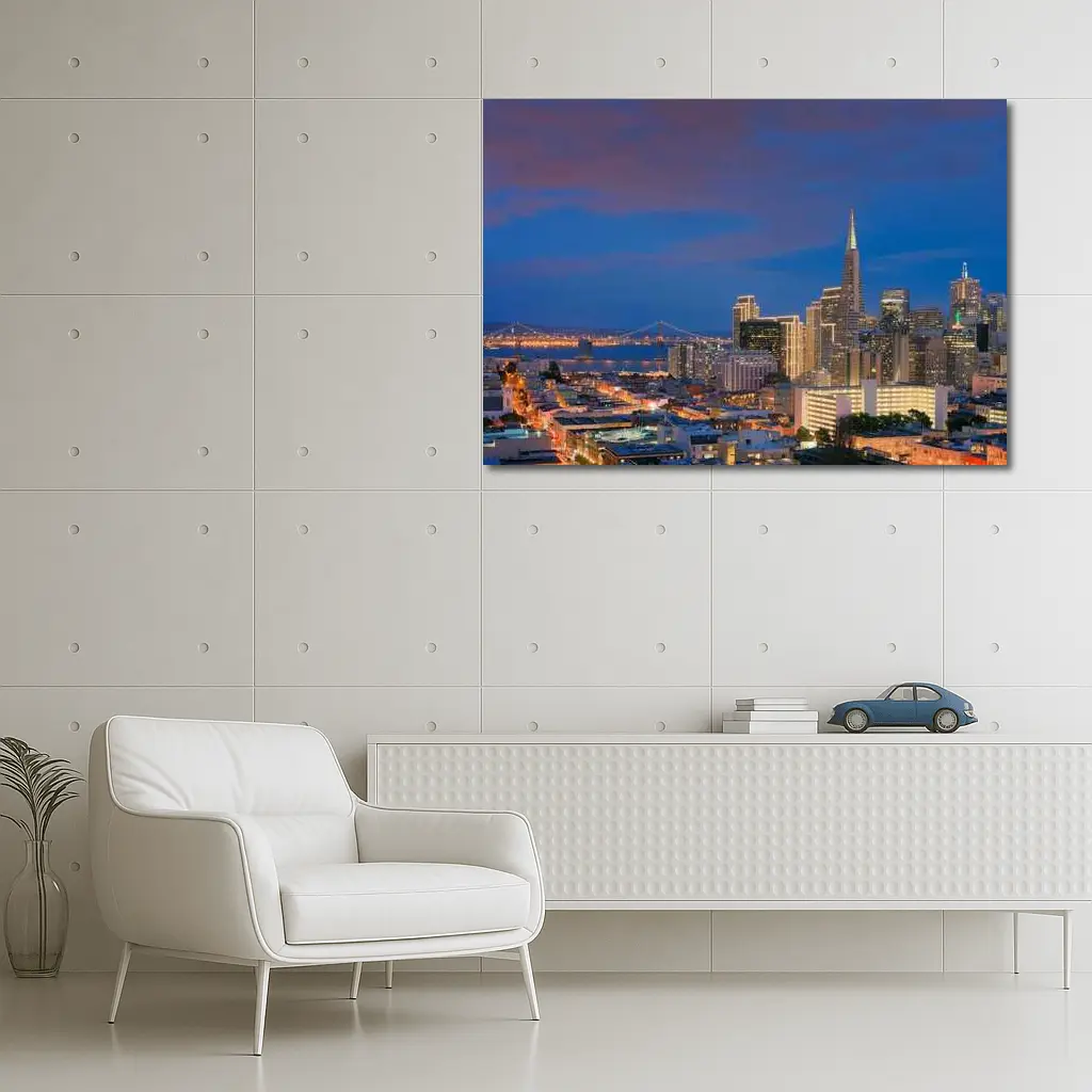 San Francisco Skyline At Blue Hour Dusk – Wall Art
