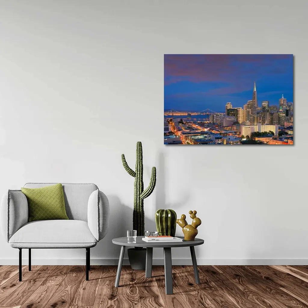 San Francisco Skyline At Blue Hour Dusk – Wall Art