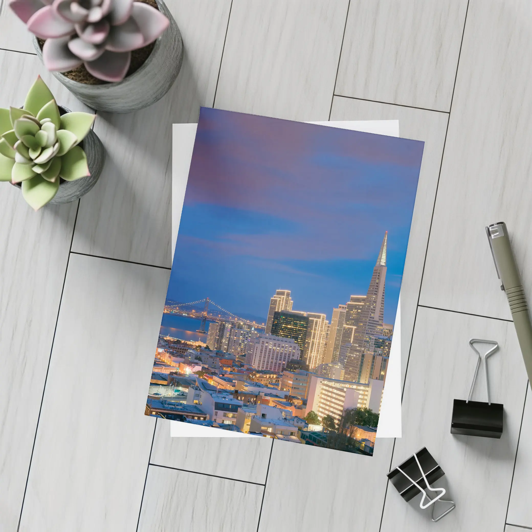 San Francisco Skyline At Blue Hour Dusk – Postcards
