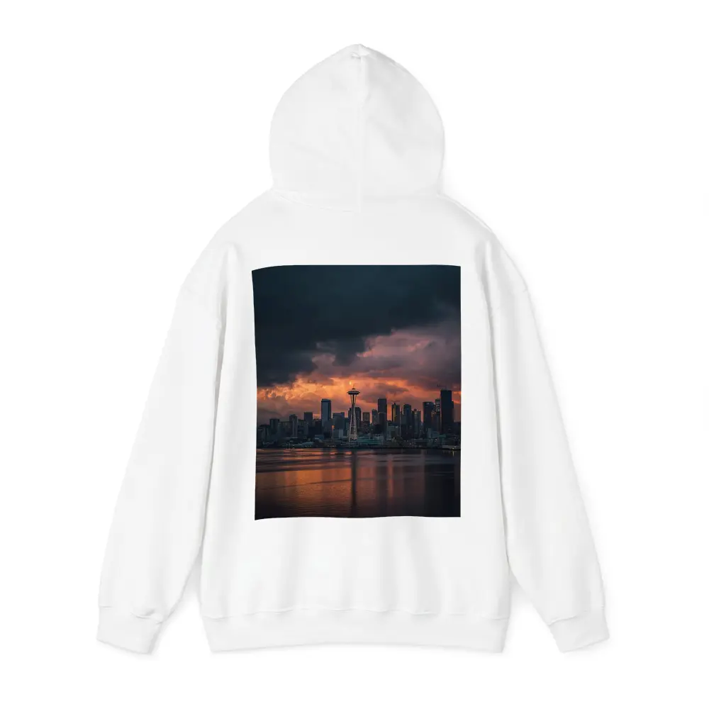 Seattle Space Needle Stormy Sunset Skyline – Hoodies