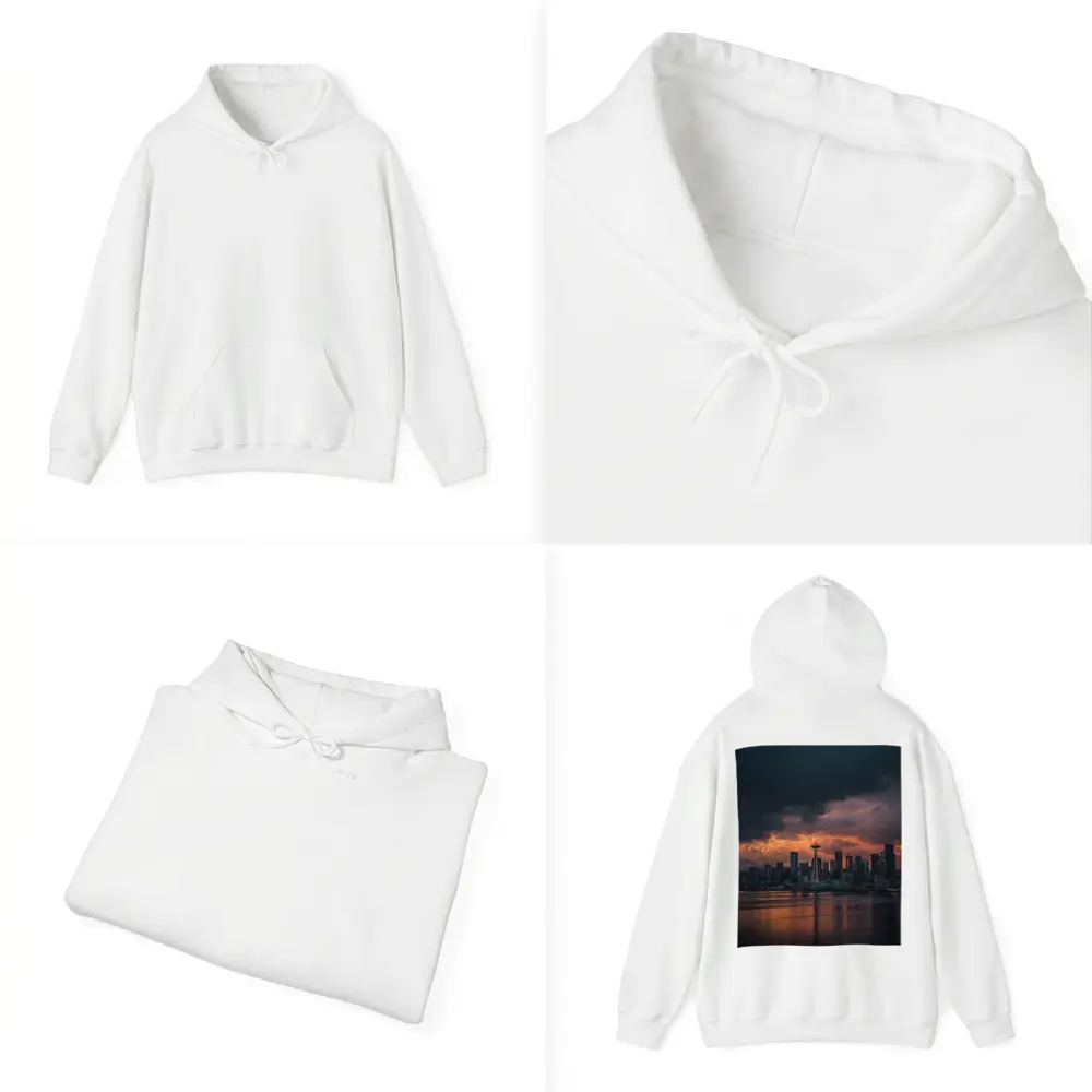 Seattle Space Needle Stormy Sunset Skyline – Hoodies