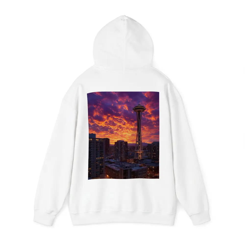 Seattle Space Needle Fiery Sunset Sky – Hoodies