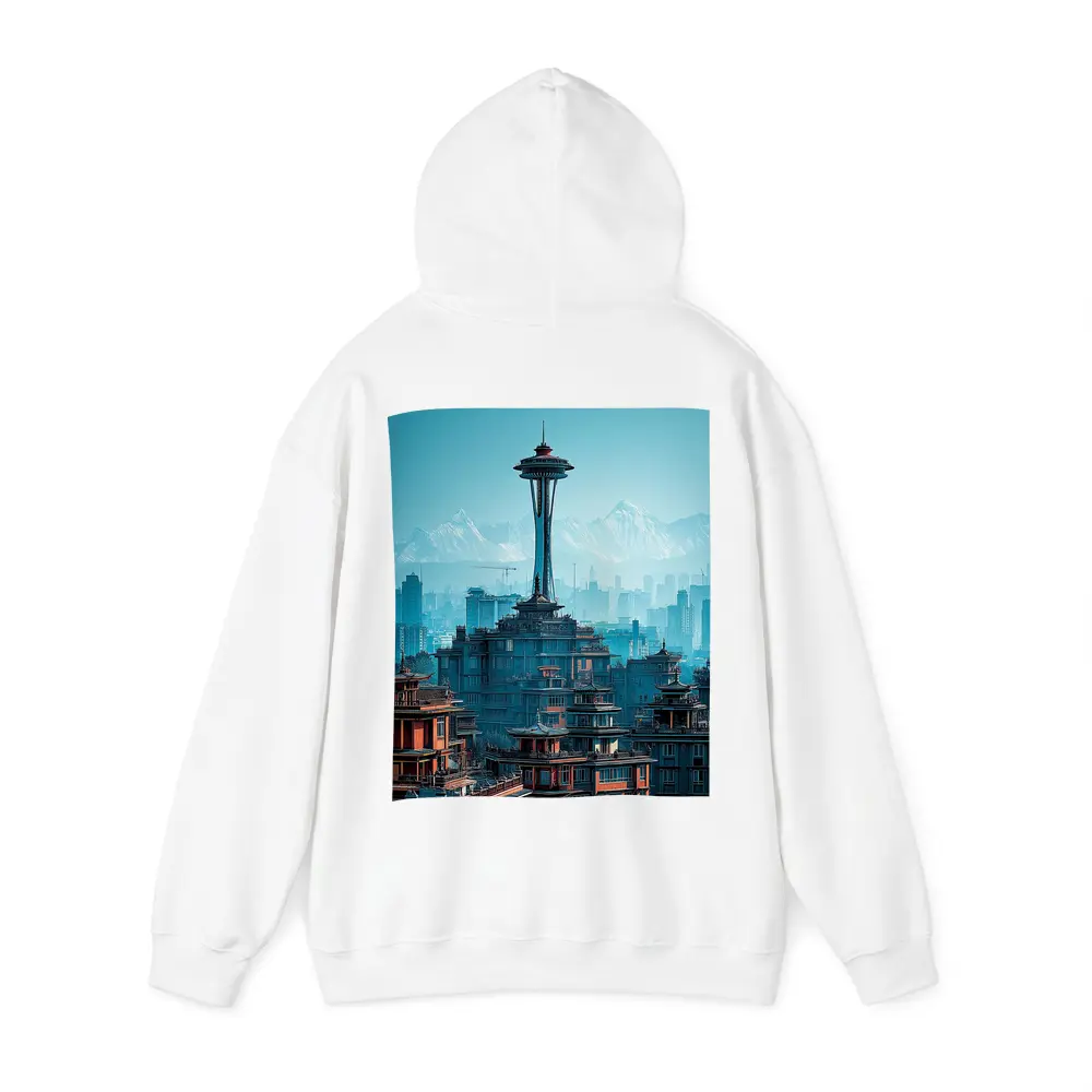 Seattle Space Needle Asian Architecture Skyline Mountains – Hoodies