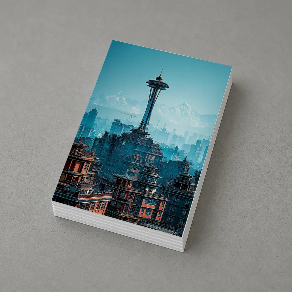 Seattle Space Needle Asian Architecture Skyline Mountains – Postcards